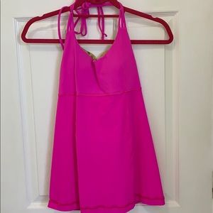 Hot pink yoga tank Lulu lemon built in bra